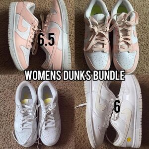 Nike Women's Dunks Sneakers - Pink and White